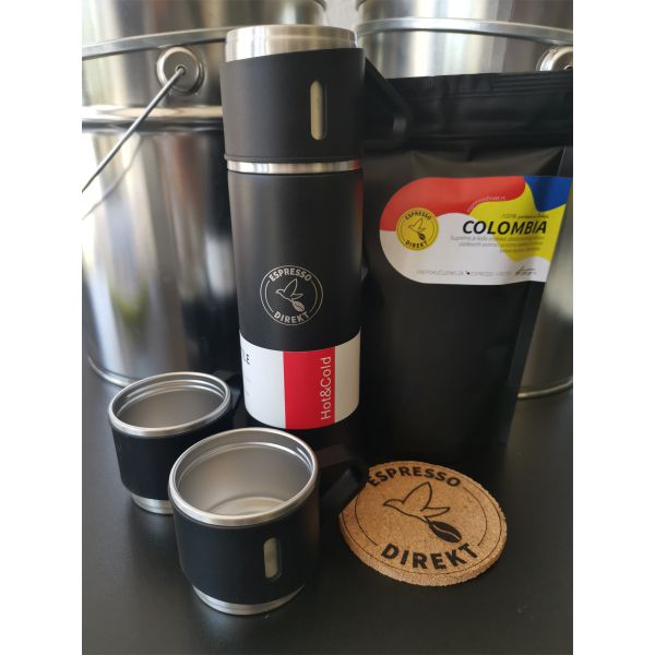 Termos sa šoljicama Espresso Direkt i kafa Kolumbija