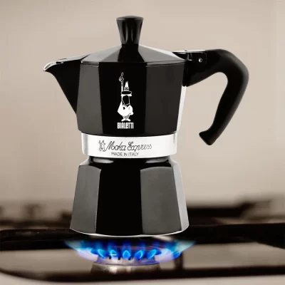 Bialetti Moka Express Nera 3 cup na plinskoj ringli