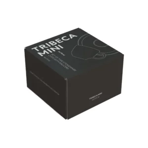 Poklon pakovanje set dve šoljice za espresso sa tacnama retro crne boje 90 ml