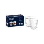Set dve staklene čaše za cappuccino Delonghi 270 ml dupli zid