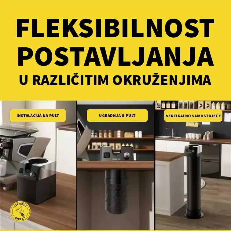 Opcije instalacije automatskog čistača portafiltera Kaffee Klar T1