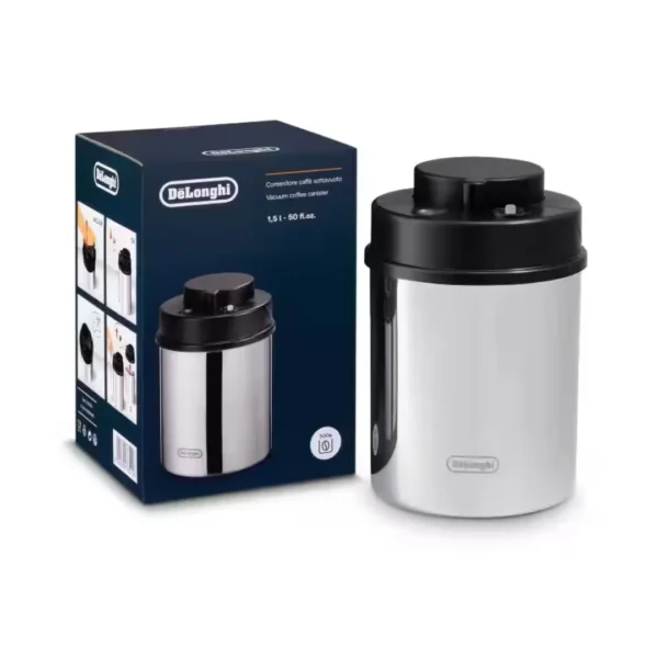 Vakuum posuda za čuvanje kafe DeLonghi 500 gr i kutija pakovanja